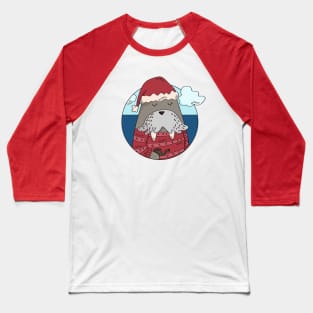 Vintage Christmas Walrus Cartoon // Winter Walrus Winter Animal // North Pole Walrus Baseball T-Shirt